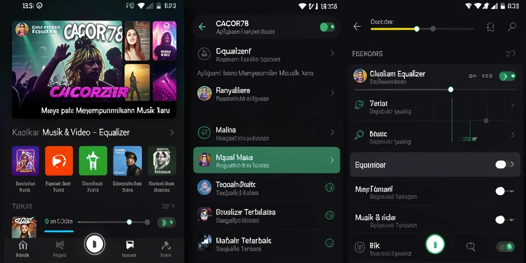 Antarmuka CACOR78 yang menarik dengan fitur equalizer yang mudah digunakan.