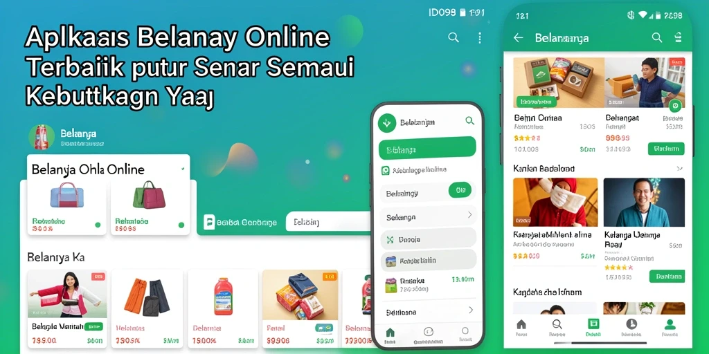 Antarmuka aplikasi ID098 yang ramah pengguna untuk belanja online.