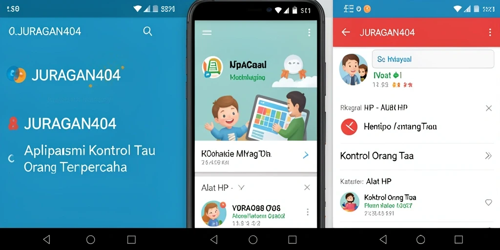 Screenshot antarmuka aplikasi JURAGAN404 untuk kontrol orang tua.