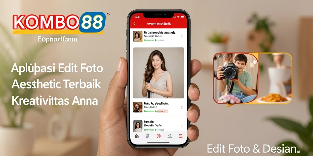 Tampilan antarmuka KOMBO88 dengan alat edit foto aesthetic yang mudah digunakan.