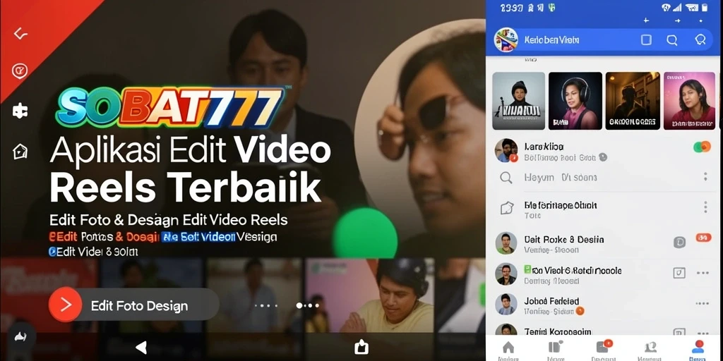 Antarmuka SOBAT777 untuk Edit Video Reels yang intuitif dan menarik.